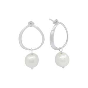 23514 <br> ear stud circle w/ baroque freshwater pearl RP