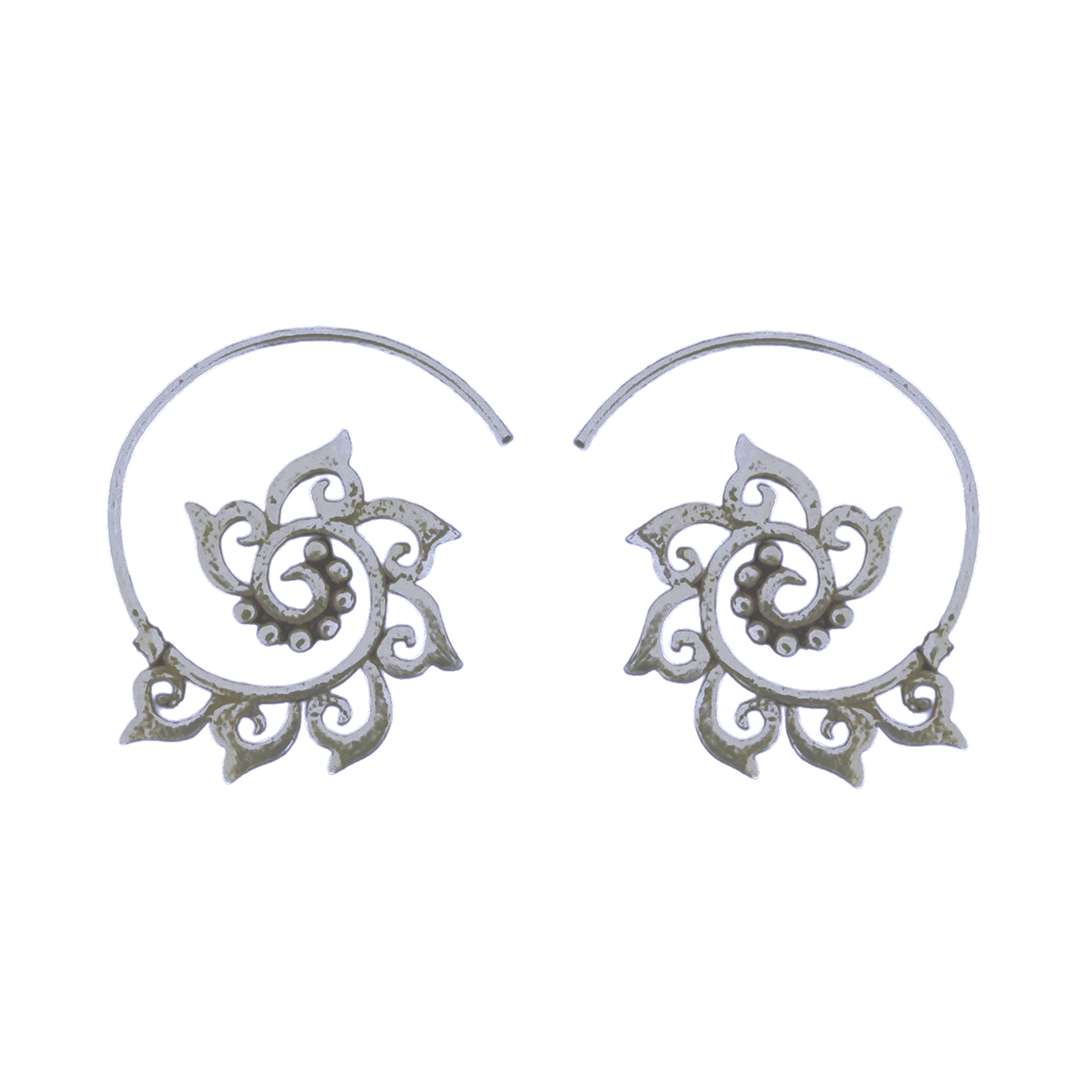 26671<br>earring mini spiral threader tribal wave design - Image 1