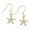 92121 <br> earring starfish pave Sterling Silver GOLD PLATED - Thumbnail Image 2