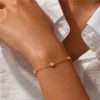 94038 <br> bracelet chain w /3 CZ discs  6.5"+1" ext  .925 Goldplated - Thumbnail Image 2