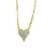 95019<br>necklace petite CZ heart w/ 16"+2' ext chain .925 Gold Plated - Thumbnail Image 1