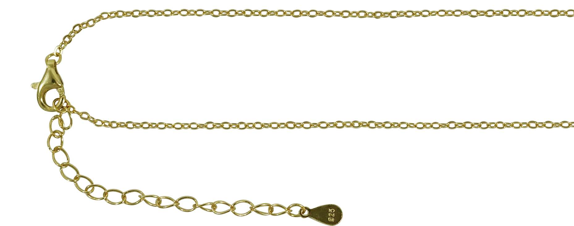 95019<br>necklace petite CZ heart w/ 16"+2' ext chain .925 Gold Plated - Image 4