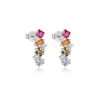 27293 <br> ear stud vertical rainbow CZ's - 925 Rhodium Plated - Thumbnail Image 1