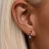 27293 <br> ear stud vertical rainbow CZ's - 925 Rhodium Plated - Thumbnail Image 3