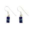 Inlay E-0229S <br> Sterling earring inlay w/ lab created opal - small rectangle on wire - Thumbnail Image 5