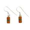 Inlay E-0229S <br> Sterling earring inlay w/ lab created opal - small rectangle on wire - Thumbnail Image 1