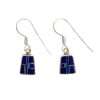 Inlay E-0240S <br> Sterling earring inlay w/ lab created opal- small trapezoid on wire - Thumbnail Image 1
