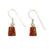 Inlay E-0240S <br> Sterling earring inlay w/ lab created opal- small trapezoid on wire - Thumbnail Image 3