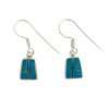 Inlay E-0240S <br> Sterling earring inlay w/ lab created opal- small trapezoid on wire - Thumbnail Image 2
