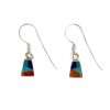 Inlay E-0643S <br> Sterling earring inlay tiny trapezoid on wire - Thumbnail Image 1