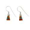 Inlay E-0643S <br> Sterling earring inlay tiny trapezoid on wire - Thumbnail Image 3
