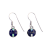 Inlay E-2046S-wire <br> Sterling earring inlay round small on wire with lab created opal - Thumbnail Image 5