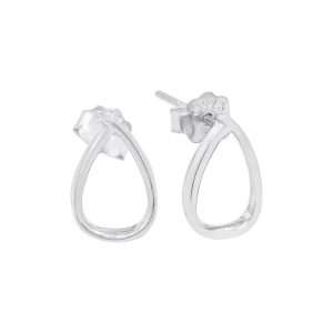 23123 <br> ear stud wide curved teardrop .925 RP