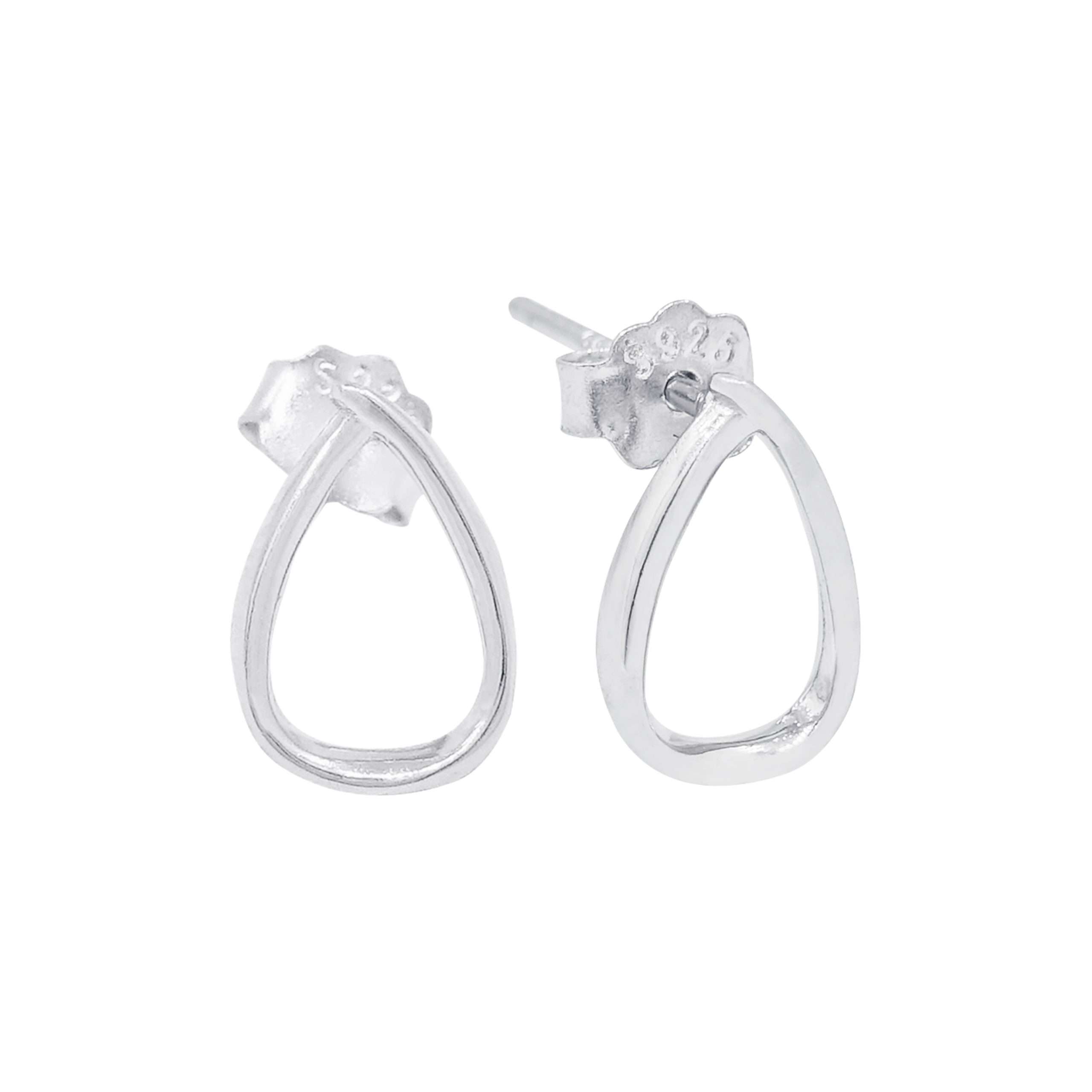 23123 <br> ear stud wide curved teardrop .925 RP - Image 1