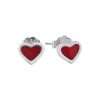 Close-Out-23142 <br> ear stud red enamel heart .925 RP - Thumbnail Image 1