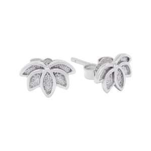 Close-Out-23143 <br> ear stud lotus flower .925 RP