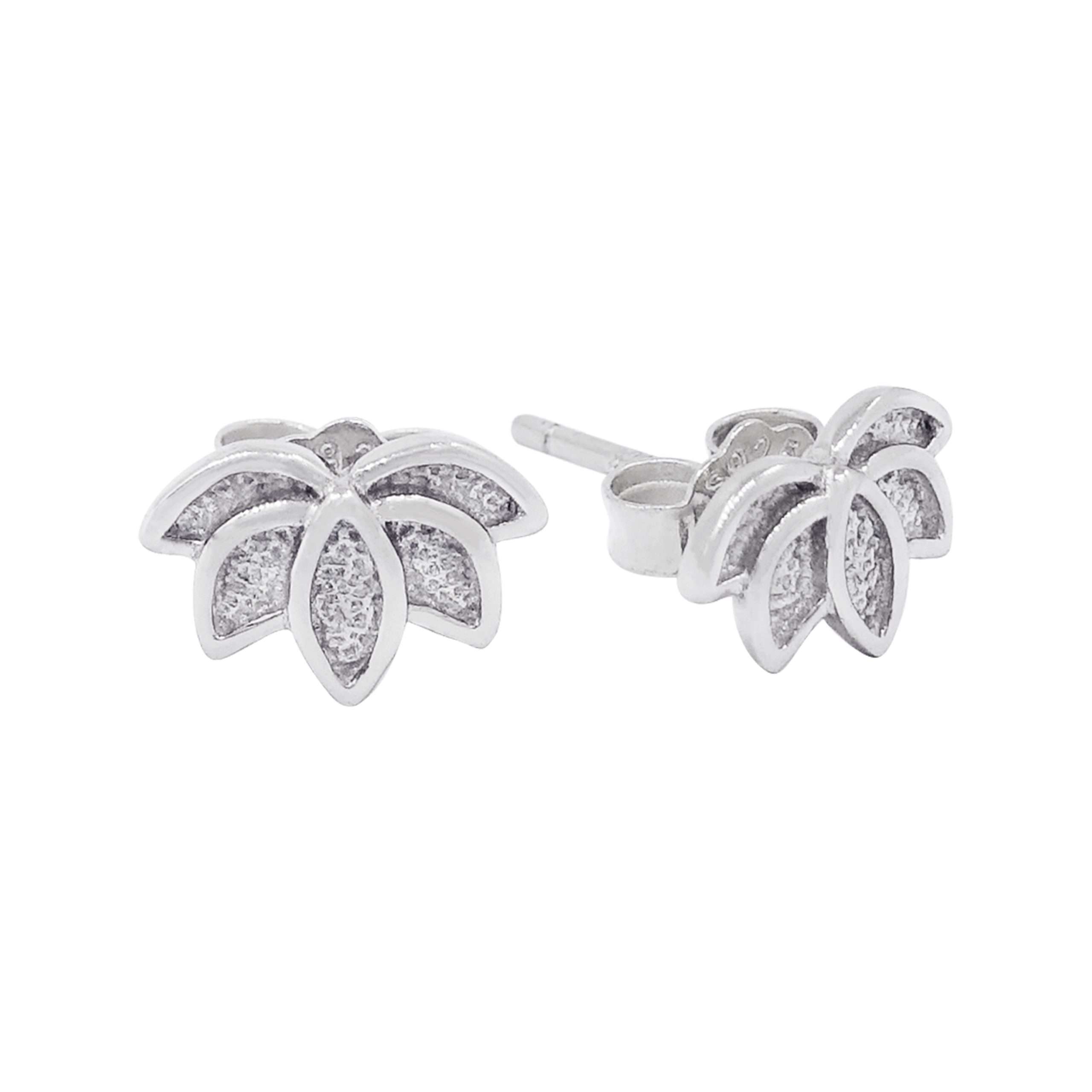 Close-Out-23143 <br> ear stud lotus flower .925 RP - Image 1