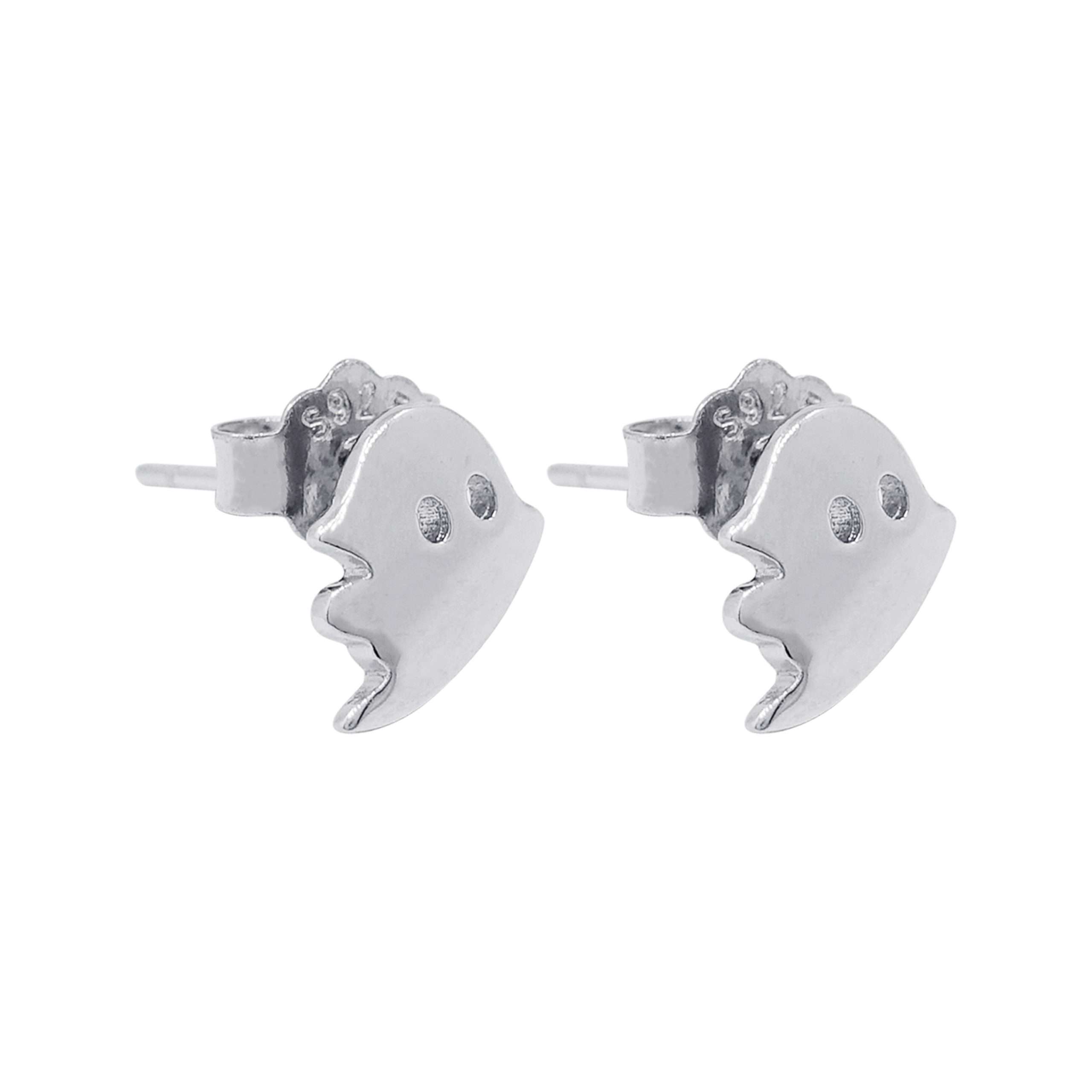 Close-Out-27284 <br> ear stud friendly ghost .925 RP - Image 1