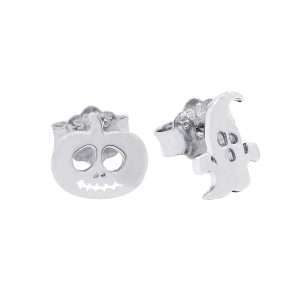Close-Out-27286 <br> ear stud ghost n pumpkin .925 RP