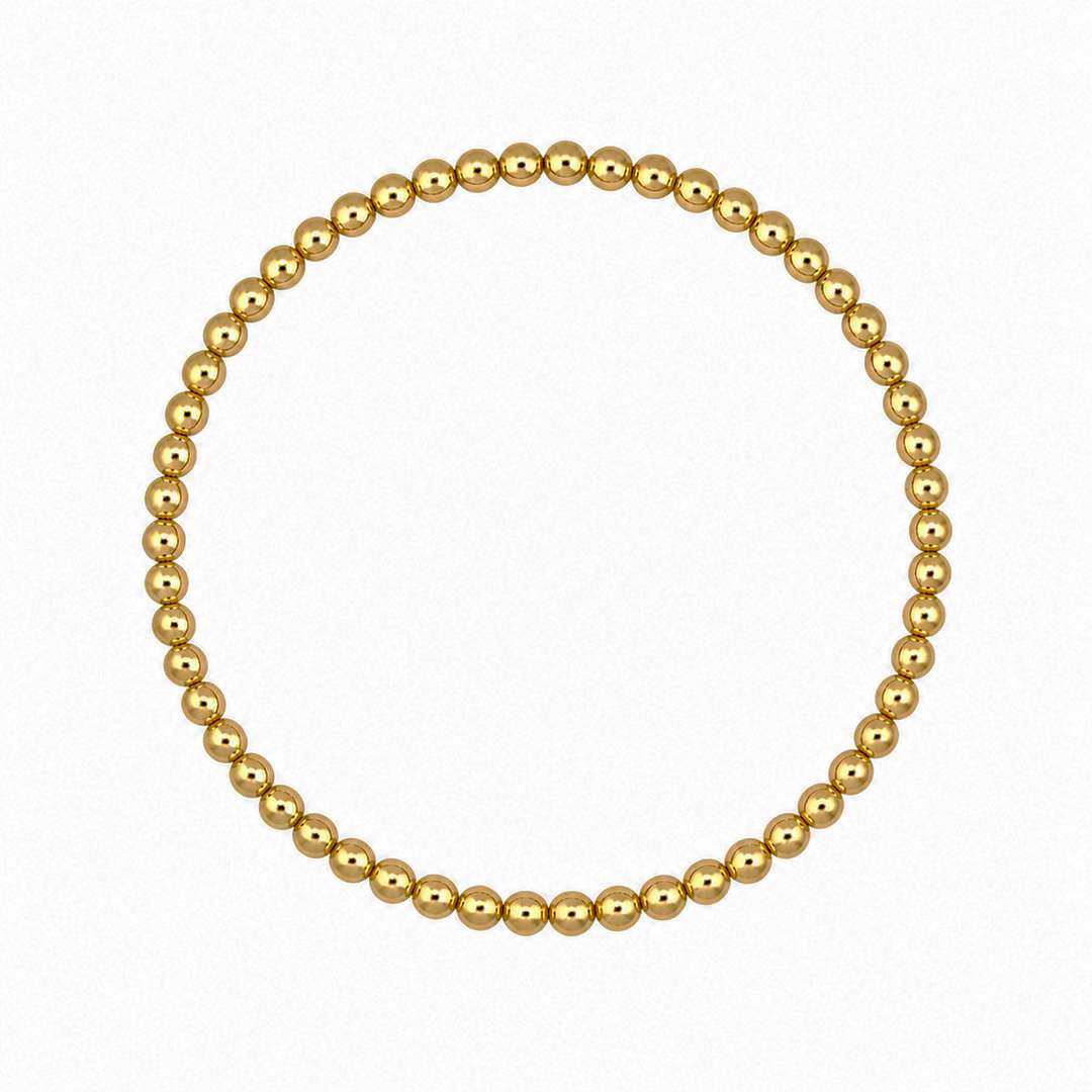 Fashion 404003 <br> Fashion bracelet 18K goldplated brass beads 3mm - set of 6 - Image 1
