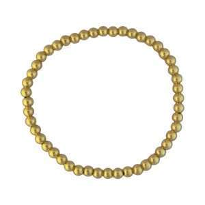 Fashion 404004 <br> Fashion bracelet 4mm bead 18K gold plated brass - set of 6