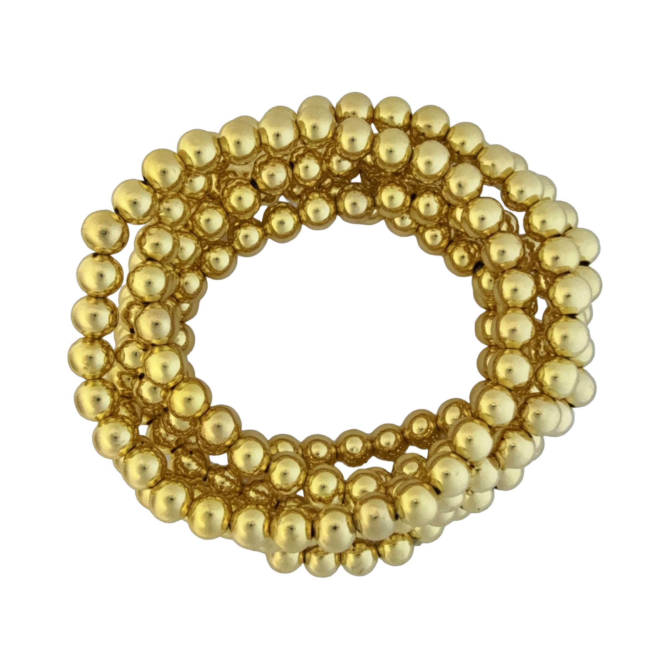 Fashion 404006 <br> Fashion bracelet 6mm bead 18K gold plated brass - set of 6 - Image 2
