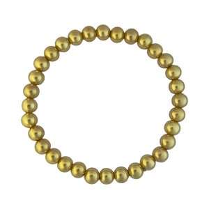 Fashion 404006 <br> Fashion bracelet 6mm bead 18K gold plated brass - set of 6