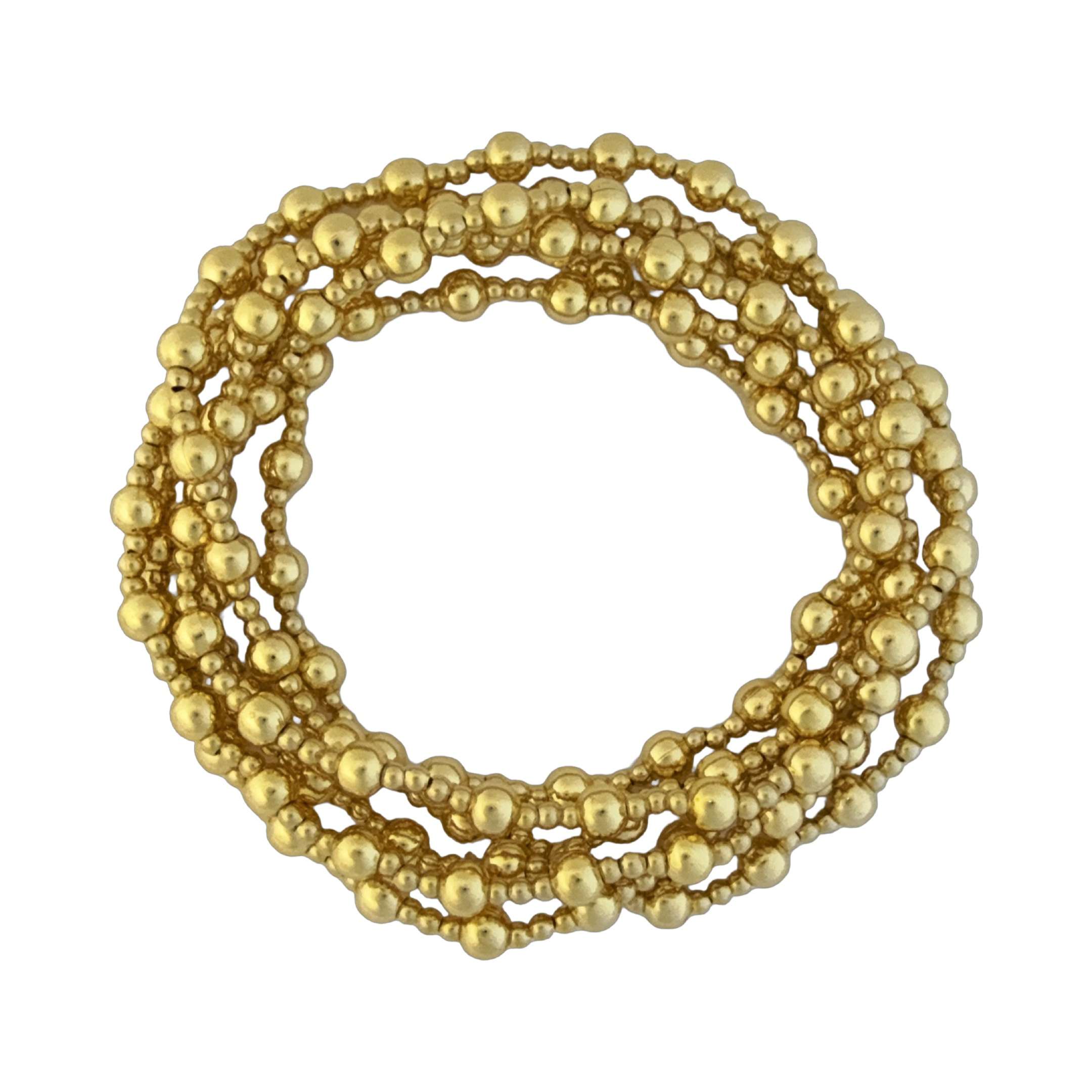 Fashion 404011 <br> Fashion bracelet 4*2mm spaced bead 18K gold plated brass - set of 6 - Image 2