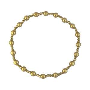 Fashion 404011 <br> Fashion bracelet 4*2mm spaced bead 18K gold plated brass - set of 6
