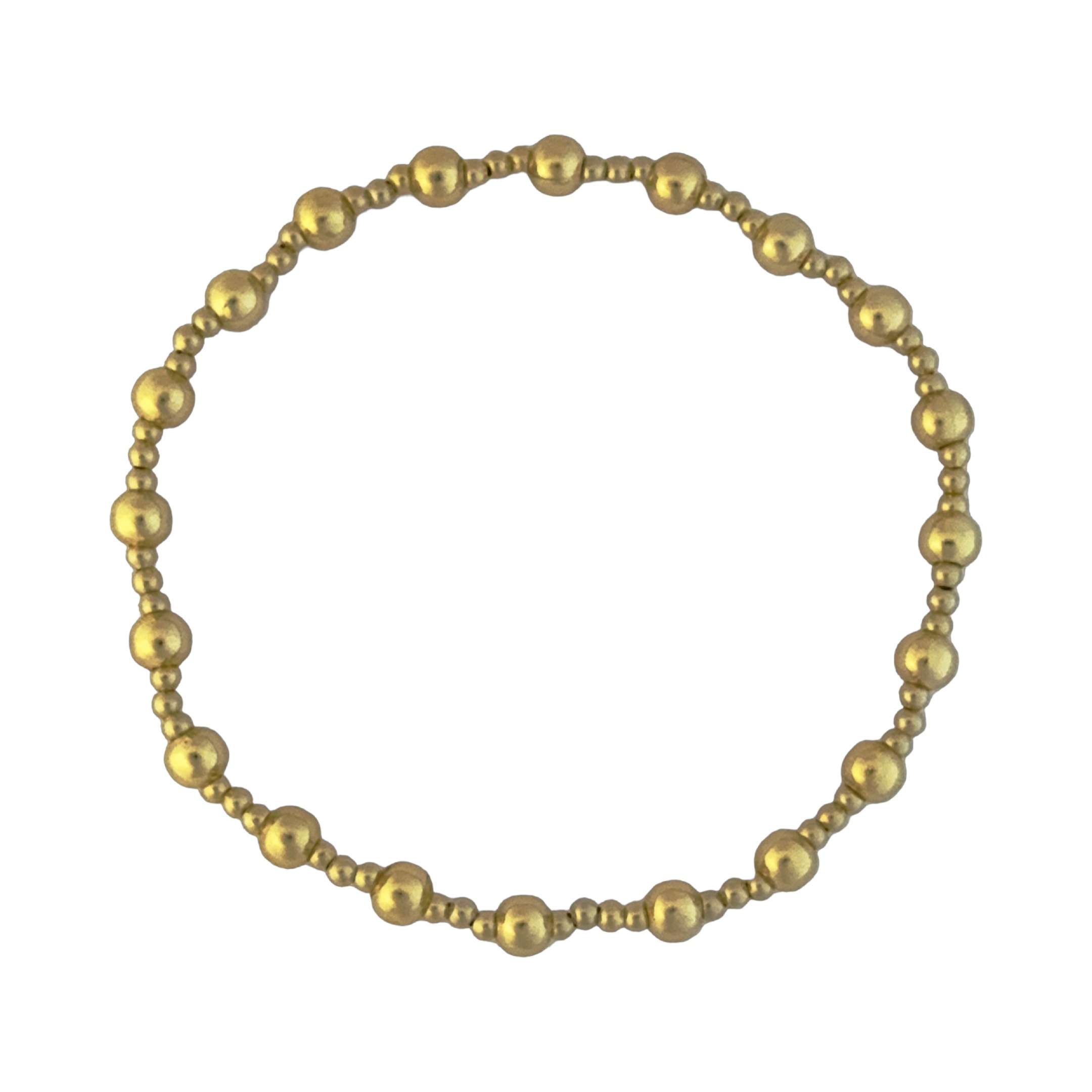 Fashion 404011 <br> Fashion bracelet 4*2mm spaced bead 18K gold plated brass - set of 6 - Image 1