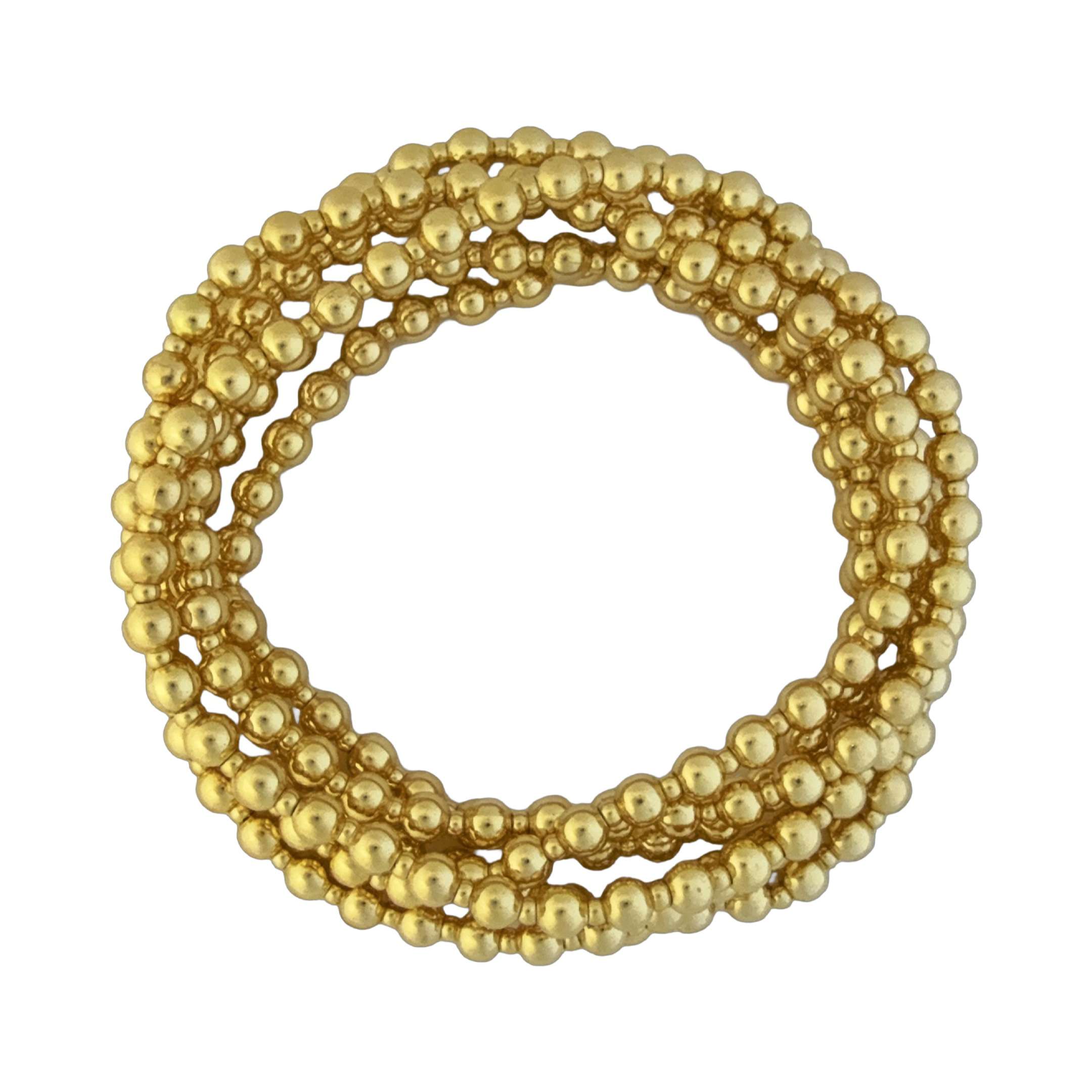 Fashion 404012 <br> Fashion bracelet 4*2mm alternating bead 18K gold plated brass - set of 6 - Image 2