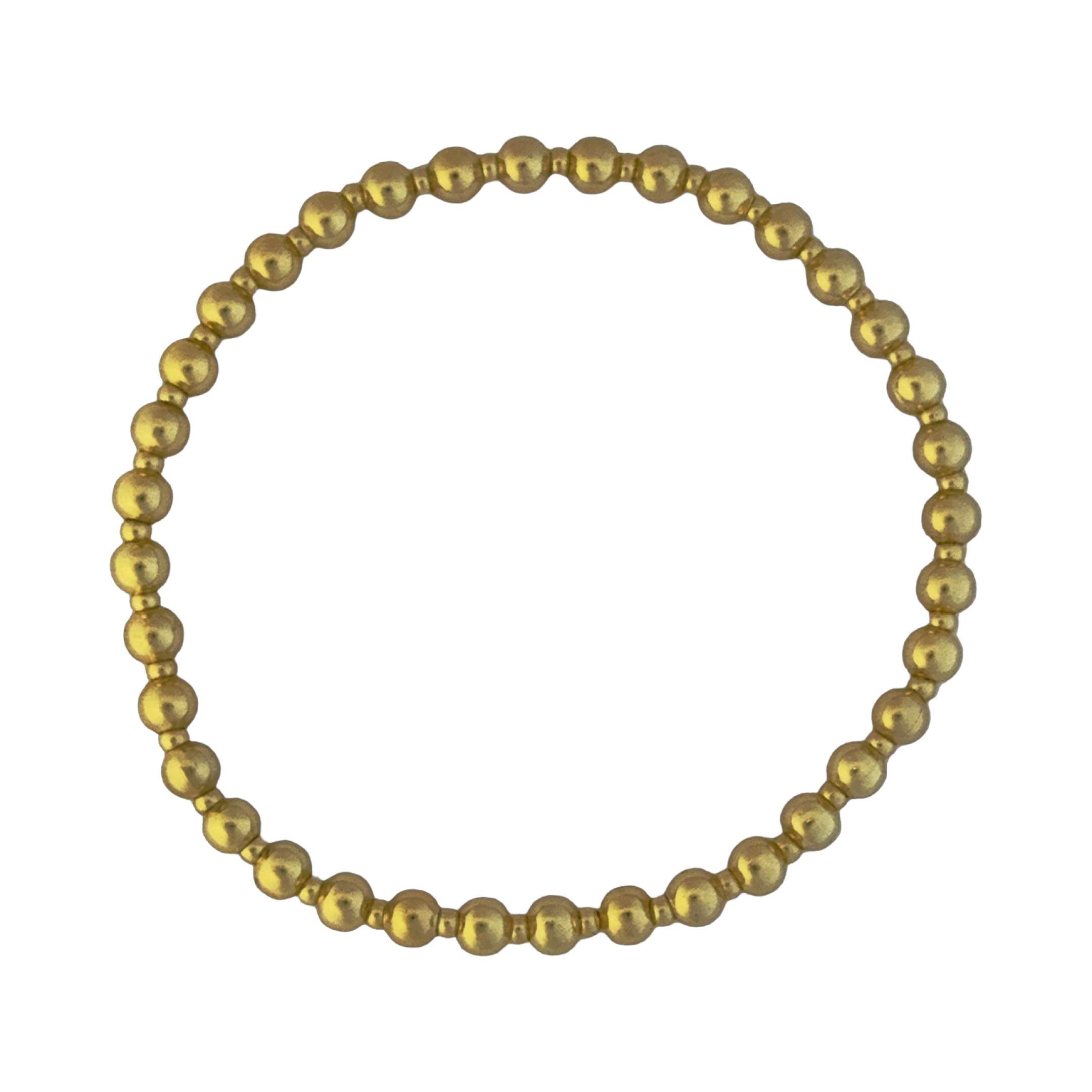 Fashion 404012 <br> Fashion bracelet 4*2mm alternating bead 18K gold plated brass - set of 6 - Image 1