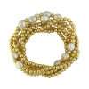Fashion 404024 <br> Fashion bracelet 4mm goldplated brass w/ 3 pearls - set of 6 - Thumbnail Image 2