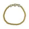 Fashion 404024 <br> Fashion bracelet 4mm goldplated brass w/ 3 pearls - set of 6 - Thumbnail Image 1