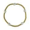 Fashion 404025 <br> Fashion bracelet 3mm goldplated brass w/ 5 pearls - set of 6 - Thumbnail Image 1