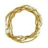 Fashion 404026 <br> Fashion bracelet 2mm goldplated brass w/ 3 oval pearls - set of 6 - Thumbnail Image 2