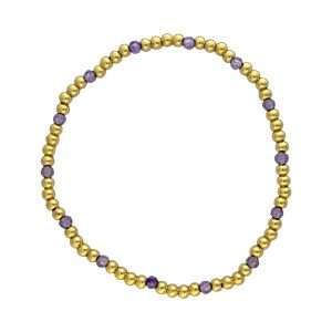 Fashion 404034 <br> Fashion bracelet 3mm goldplated brass w/faceted colored beads - light purple - set of 6