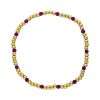 Fashion 404035 <br> Fashion bracelet 3mm goldplated brass w/faceted colored beads - pink - set of 6 - Thumbnail Image 1