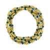 Fashion 404036 <br> Fashion bracelet 3mm goldplated brass w/faceted colored beads - teal - set of 6 - Thumbnail Image 2