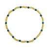 Fashion 404036 <br> Fashion bracelet 3mm goldplated brass w/faceted colored beads - teal - set of 6 - Thumbnail Image 1