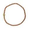 Fashion 404041 <br> Fashion bracelet seed beads w/5mm center 18K goldplated brass bead 3mm  - coral - set of 6 - Thumbnail Image 1