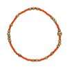 Fashion 404044 <br> Fashion bracelet 18K goldplated brass bead 3mm w/ seed beads w/5mm center, alternating - orange - set of 6 - Thumbnail Image 1