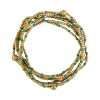 Fashion 404047 <br> Fashion bracelet 18K goldplated brass bead 3mm w/ seed beads w/5mm center, alernating - turquoise - set of 6 - Thumbnail Image 2