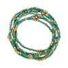 Fashion 404048 <br> Fashion bracelet 18K goldplated brass bead 3mm w/ seed beads w/5mm center, alternating - turquoise - set of 6 - Thumbnail Image 2