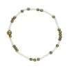 Fashion 404053 <br> Fashion bracelet 18K goldplated brass bead 3mm w/ seed beads w/5mm center, alternating - white - set of 6 - Thumbnail Image 1