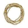Fashion 404055 <br> Fashion bracelet 18K goldplated brass bead 3mm w/ seed beads w/5mm center, alternating - white - set of 6 - Thumbnail Image 2
