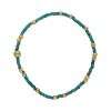 Fashion 404057 <br> Fashion bracelet 18K goldplated brass bead 3mm w/ seed beads w/5mm center - blue - set of 6 - Thumbnail Image 1