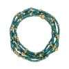 Fashion 404057 <br> Fashion bracelet 18K goldplated brass bead 3mm w/ seed beads w/5mm center - blue - set of 6 - Thumbnail Image 2