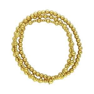 Fashion 404062 <br> Fashion bracelet 18k goldplated brass beads various styles - set of 3