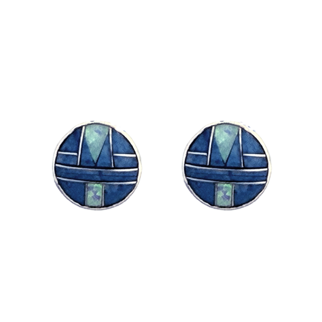 Inlay E-2046S-post<br> earring inlay round small post - Image 5